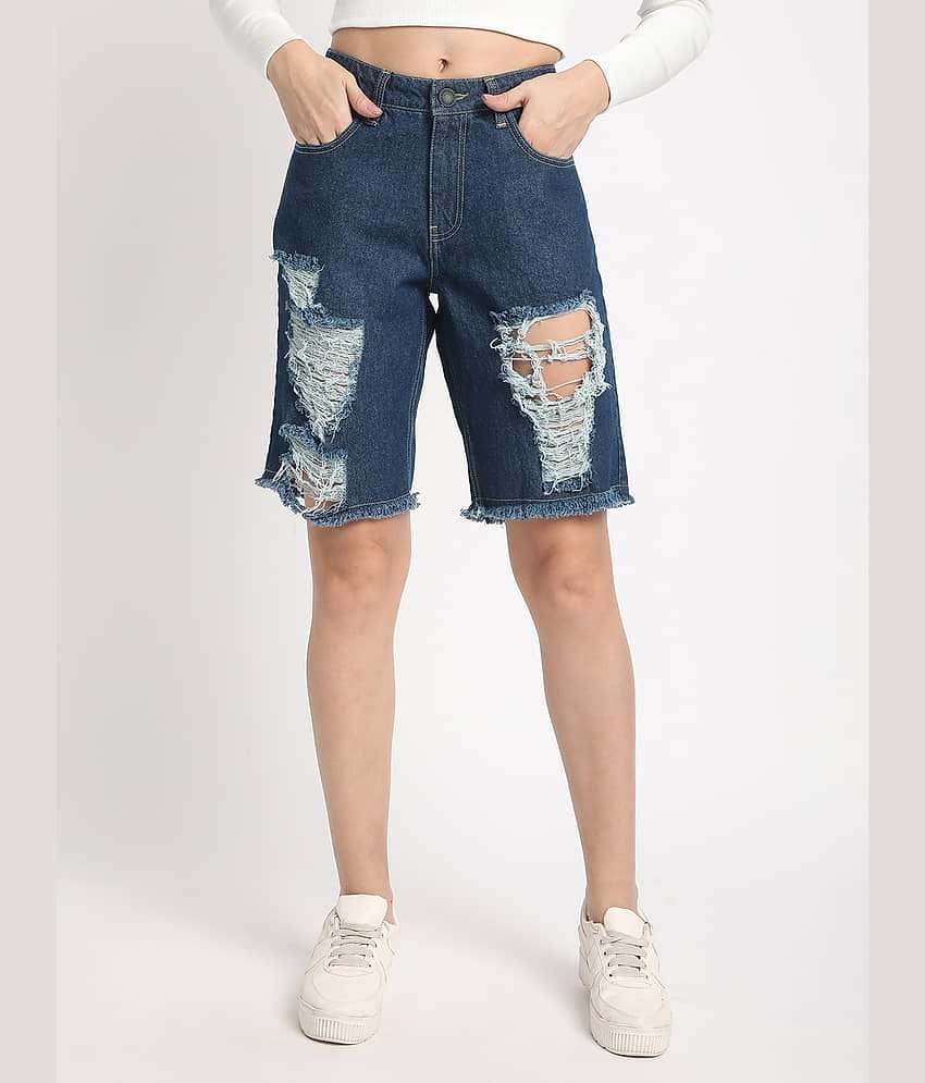 Bene Kleed Cotton Hot Pants - Blue Single