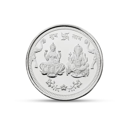 10g Fine Silver 999 Lakshmi Ganesh Coin | Pure Silver Religious Coin | Shubh Labh Design for Diwali पूजा & Gifting I Gift for Mother 10g Fine Silver 999 Lakshmi Ganesh Coin | Pure Silver Religious Coin | Shubh Labh Design for Diwali पूजा & Gifting I Gift for Mother