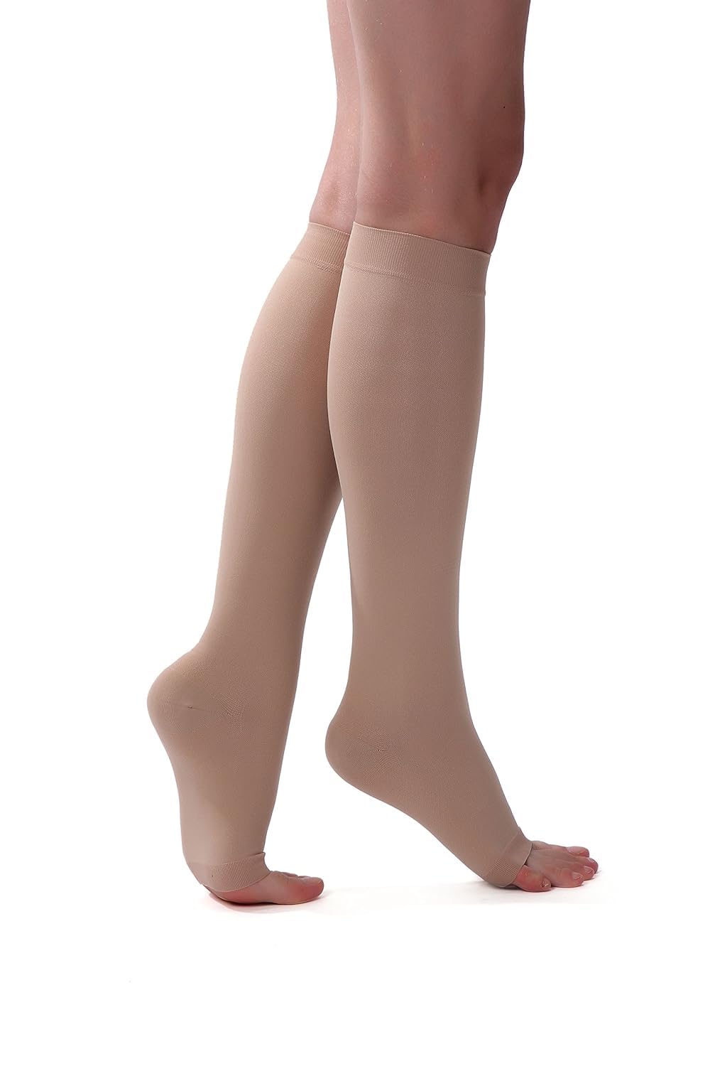 EZYFIT Imported Class II Cotton Compression Stockings Below Knee for Varicose Veins | Varicose Veins Stockings For Men and Women | 22-35mm/Hg (Large)