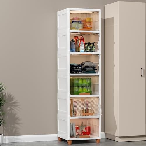 JD FRESH 6 Tier Foldable Plastic Rack for Storage/Kitchen Cupboard/Versatile and Sturdy Wardrobe for