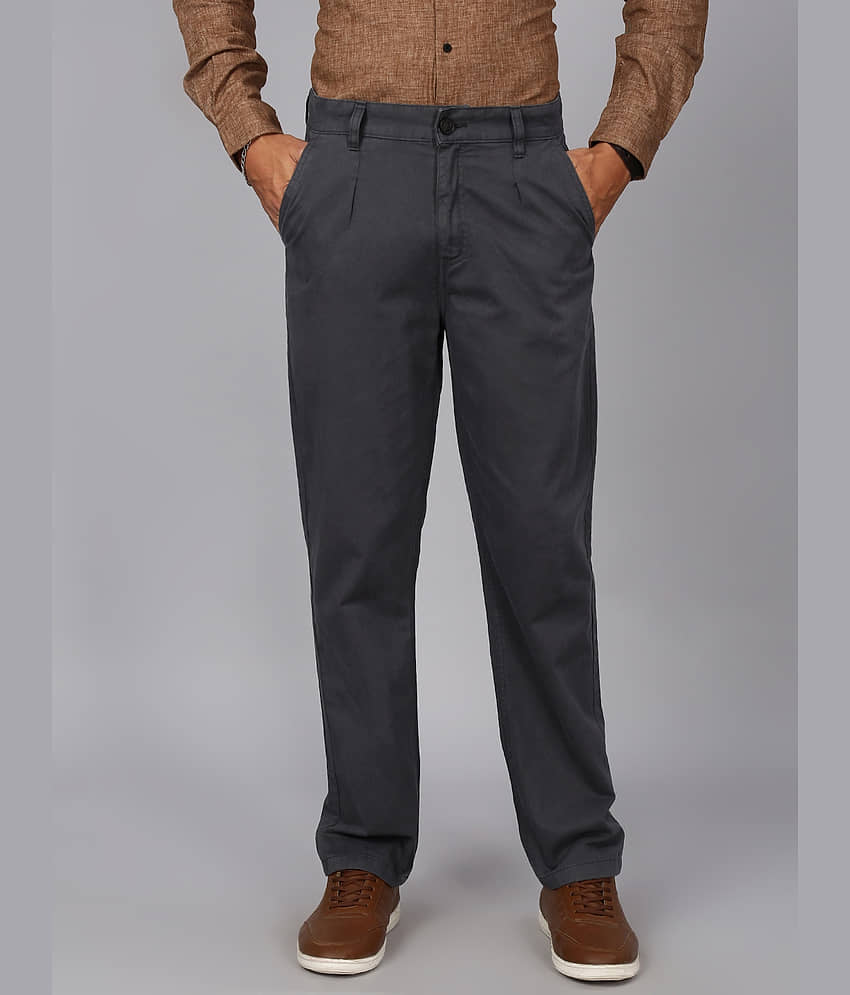 Bene Kleed Straight Pleated Men's Chinos - Grey ( Pack of 1 )