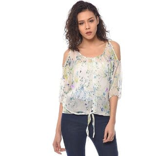 Purys Women White Floral Regular Top
