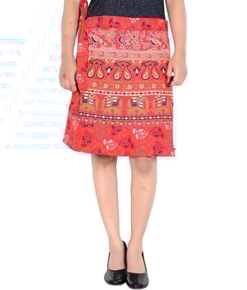 Sttoffa Cotton Wrap Skirt - Red