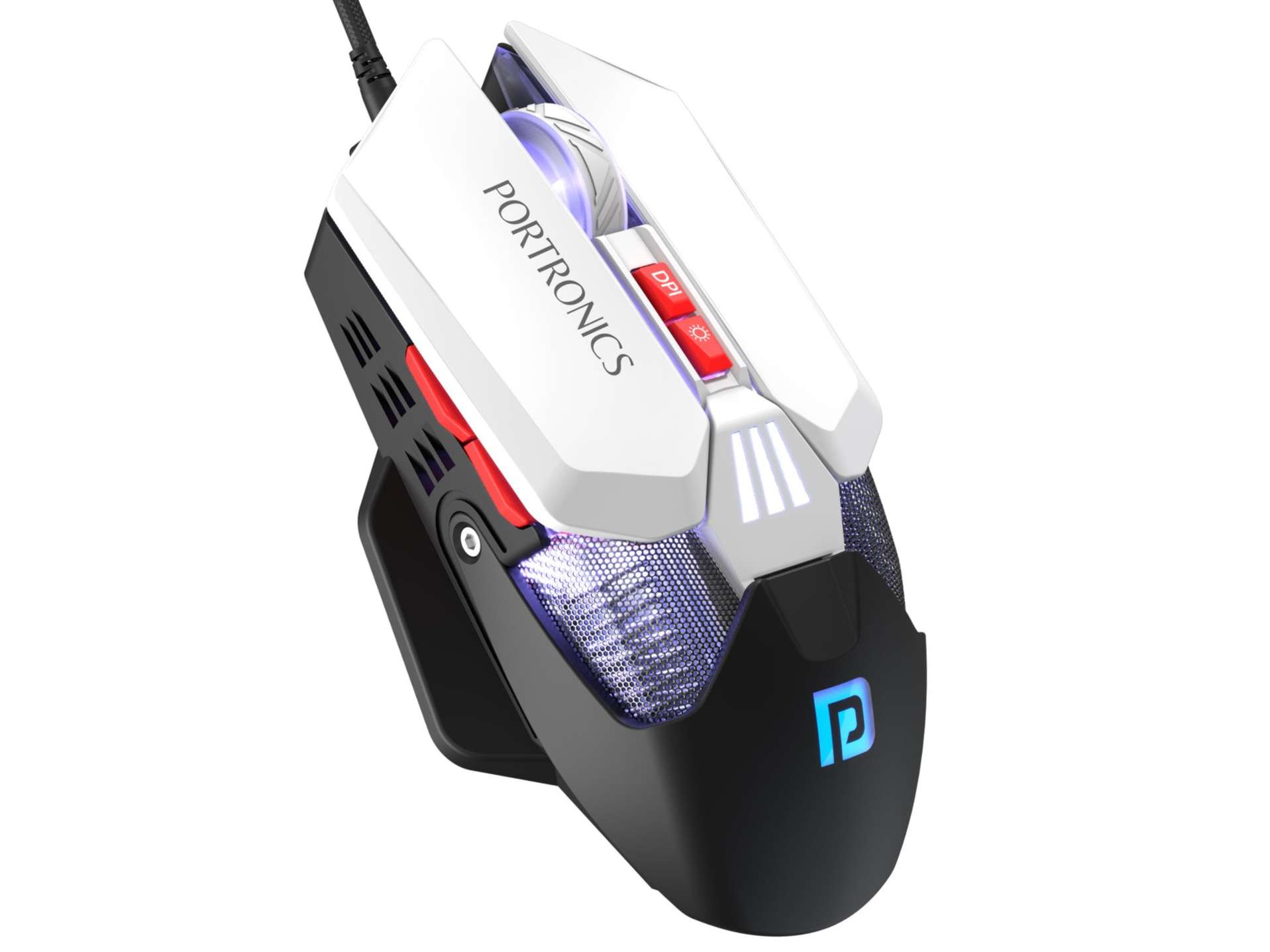 Portronics Vader X upto 12800 DPi,  7 Programmable Button, Customizable RGB Lights, 7000FPS Optical Sensors - Black