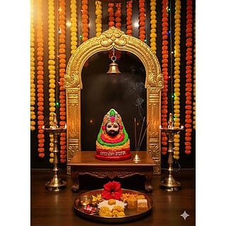 Gopika Shyam Baba Murti for Daily Pooja Clay Khatu Shyam Idol Decorative Showpiece  -  13 cm(Clay, Multicolor)