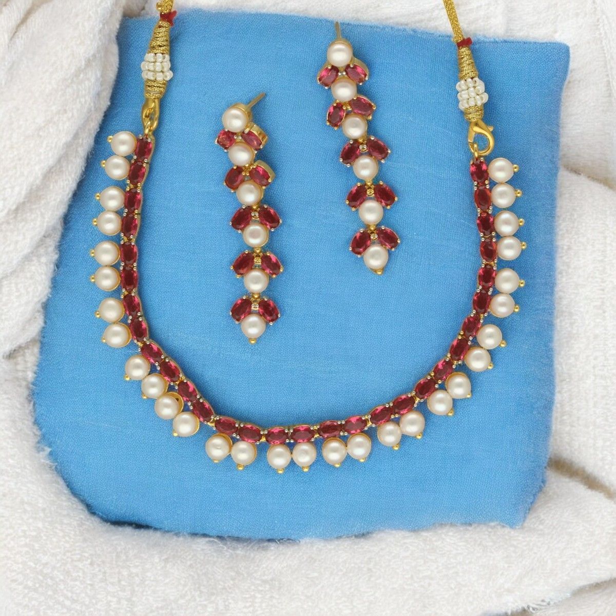 Sri Jagdamba Pearls Stellar Pearl Set For Women Girls