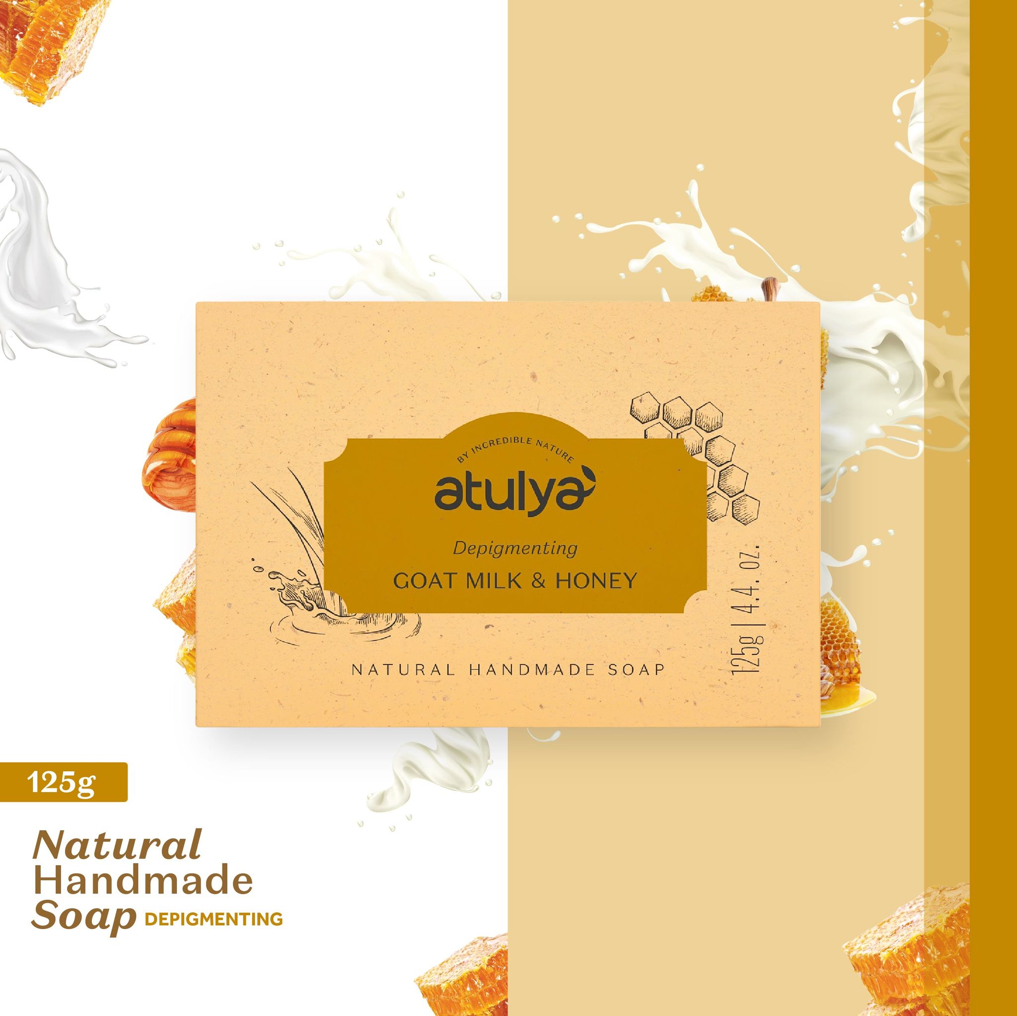 Atulya Goat Milk & Honey Soap For Reducing Pigmentation - 125g