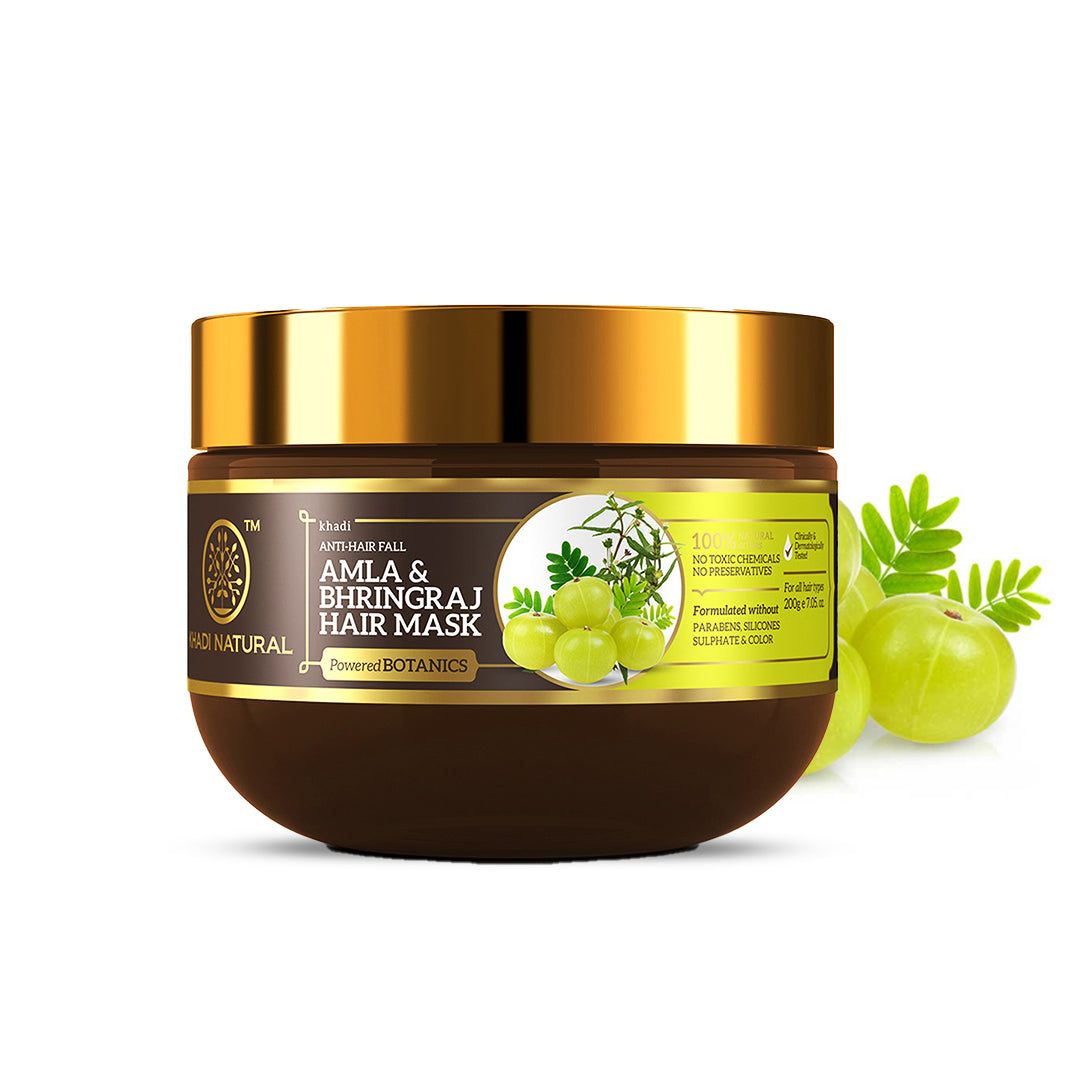 Khadi Natural Amla & Bhringraj Hair Mask - SLS, Parabens & Color Free - 200gm