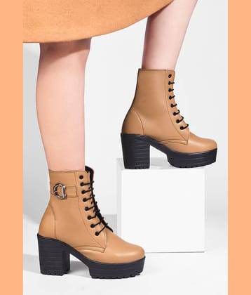 JM Looks Tan Women's Ankle Length Boots