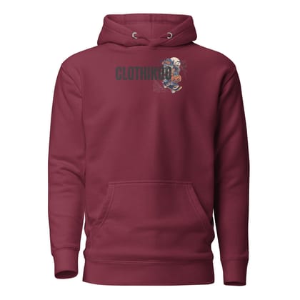 Clothikoo Premium Hoodie (Maroon Colour, Wolf Print)
