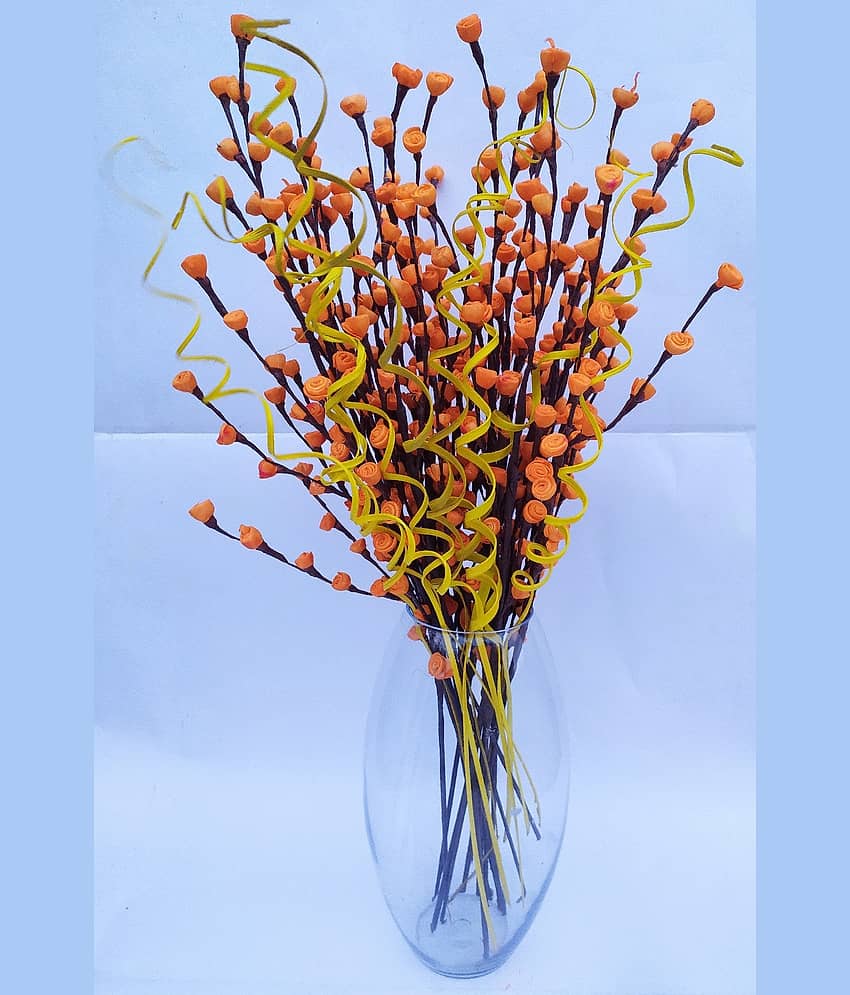 Fab n Style - Orange Rose Artificial Flowers Bunch ( Pack of 1 )