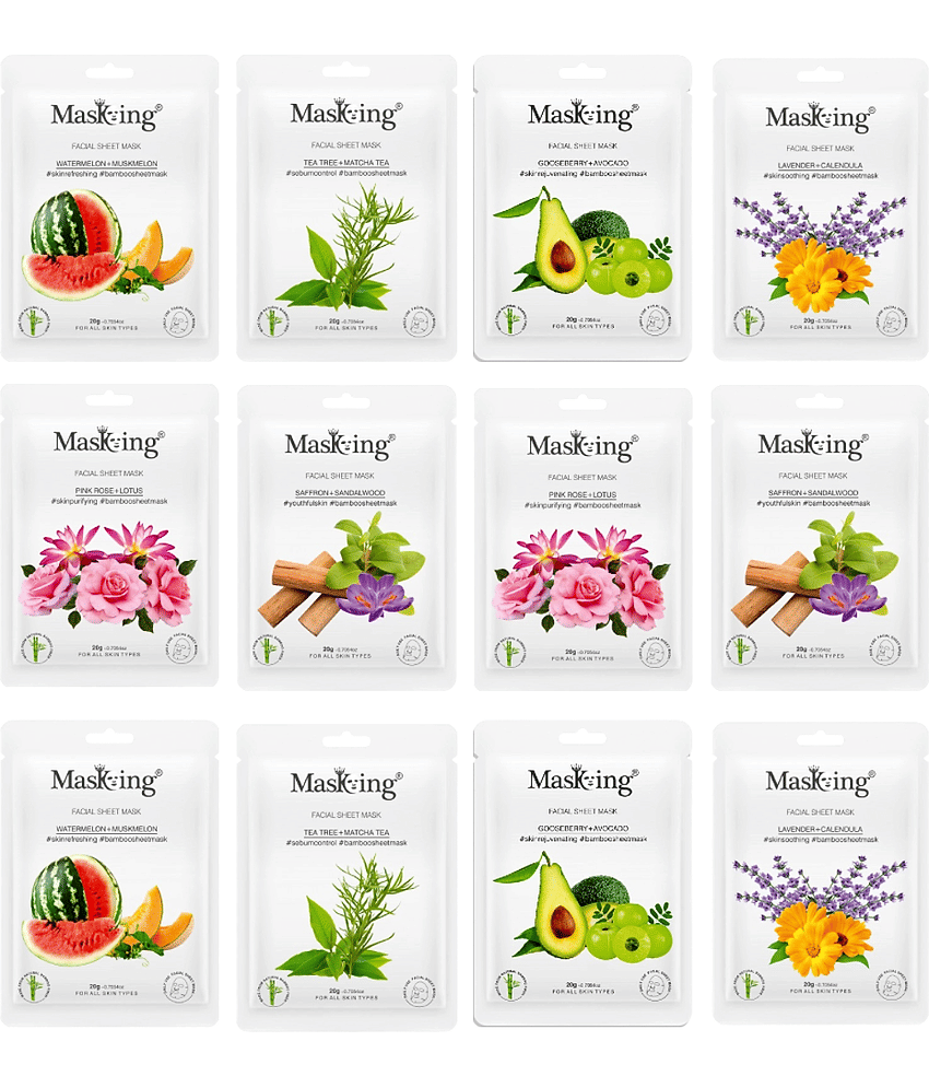 Masking - Radiant Glow Sheet Mask for All Skin Type ( Pack of 12 )