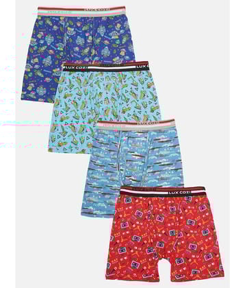 Lux Cozi Pack of 4 Boys Cotton Trunks ( Multicolor )