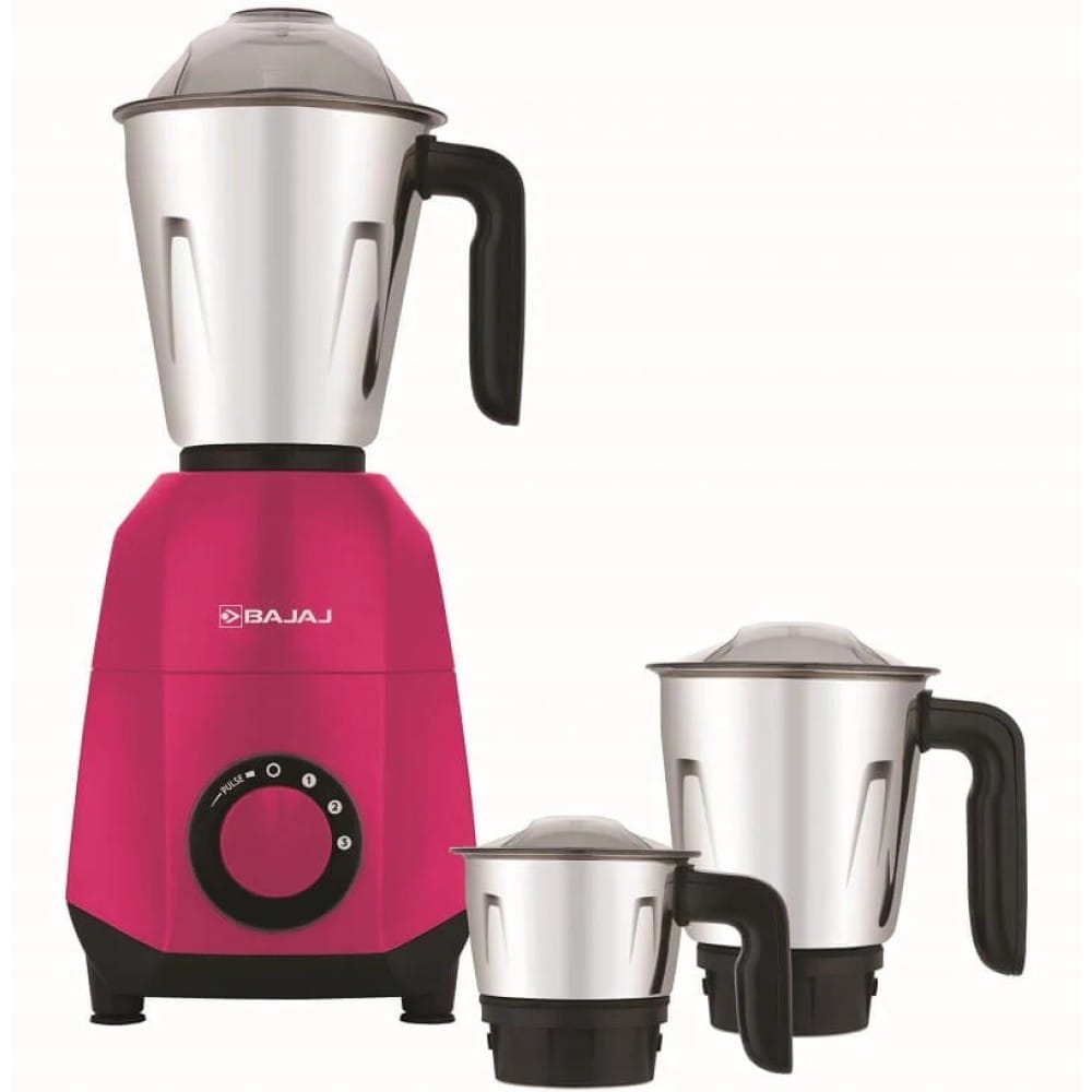 Bajaj Ninja Series QUARTZ 750-Watt Mixer Grinder (3-jar, Garnet Pink)