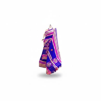 Traditional Blue and Pink Woven Saree