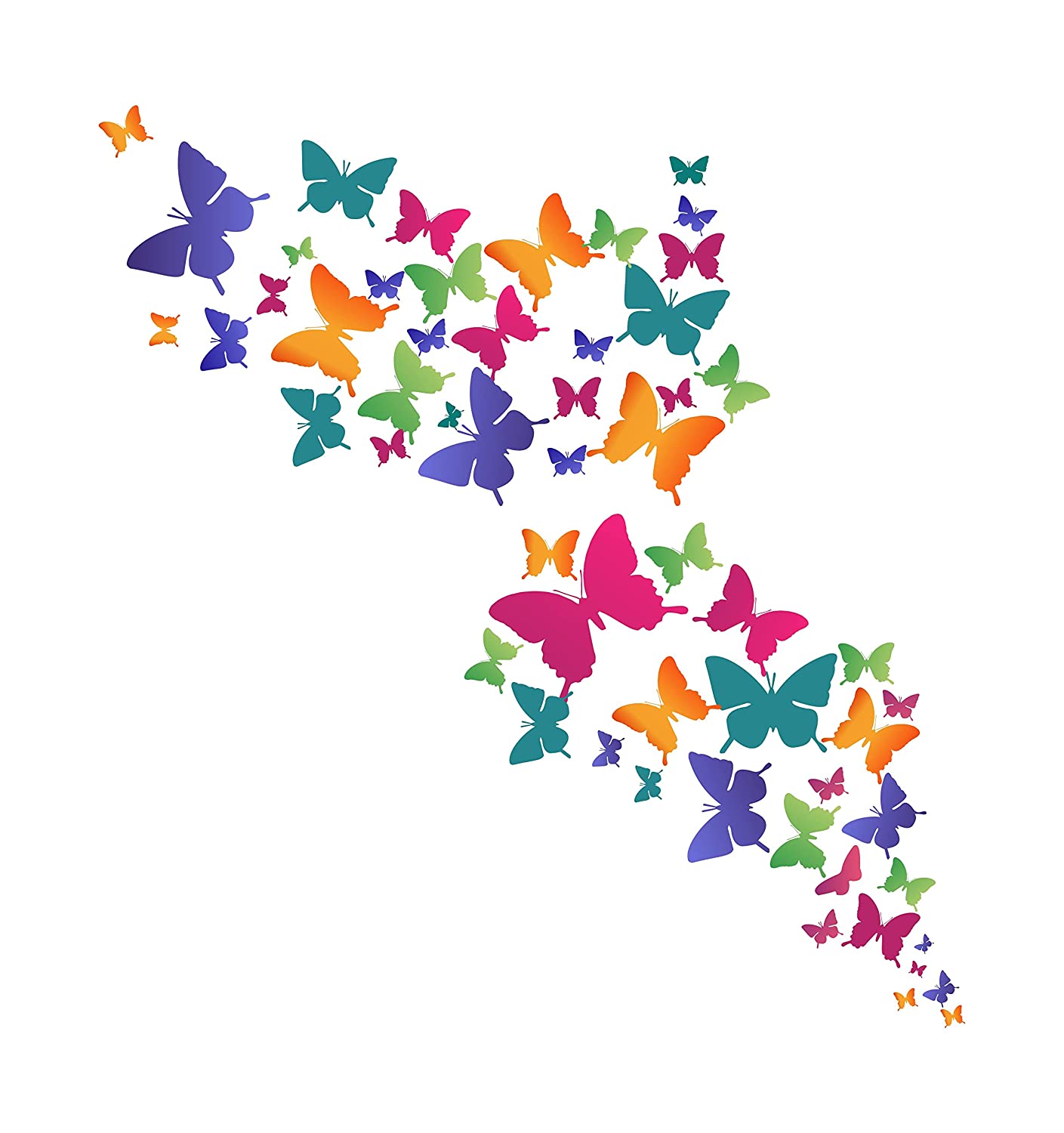 DreamKraft Colorfull Butterflies Wall Sticker (Multicolor PVC Vinyl 109 cm X 99 cm)