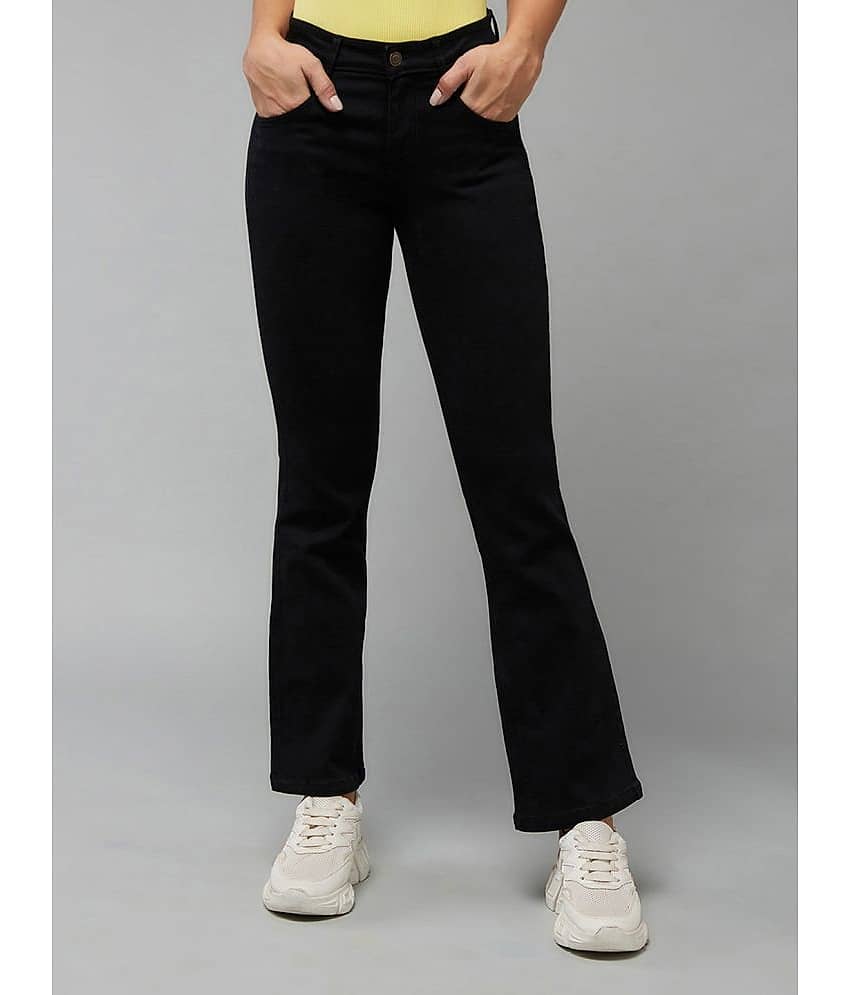 Dolce Crudo - Black Denim Wide Leg Women's Jeans ( Pack of 1 )