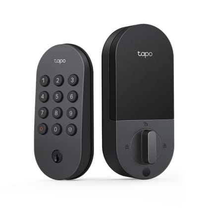 TP-Link Tapo Smart WiFi + Bluetooth Keyless Door Lock with Keypad, Auto-Lock, App Control, Alexa & Google Home Compatible, 200 PIN Codes, USB-C Backup Power - Black TP-Link Tapo Smart WiFi + Bluetooth Keyless Door Lock with Keypad, Auto-Lock, App Control, Alexa & Google Home Compatible, 200 PIN Codes, USB-C Backup Power - Black