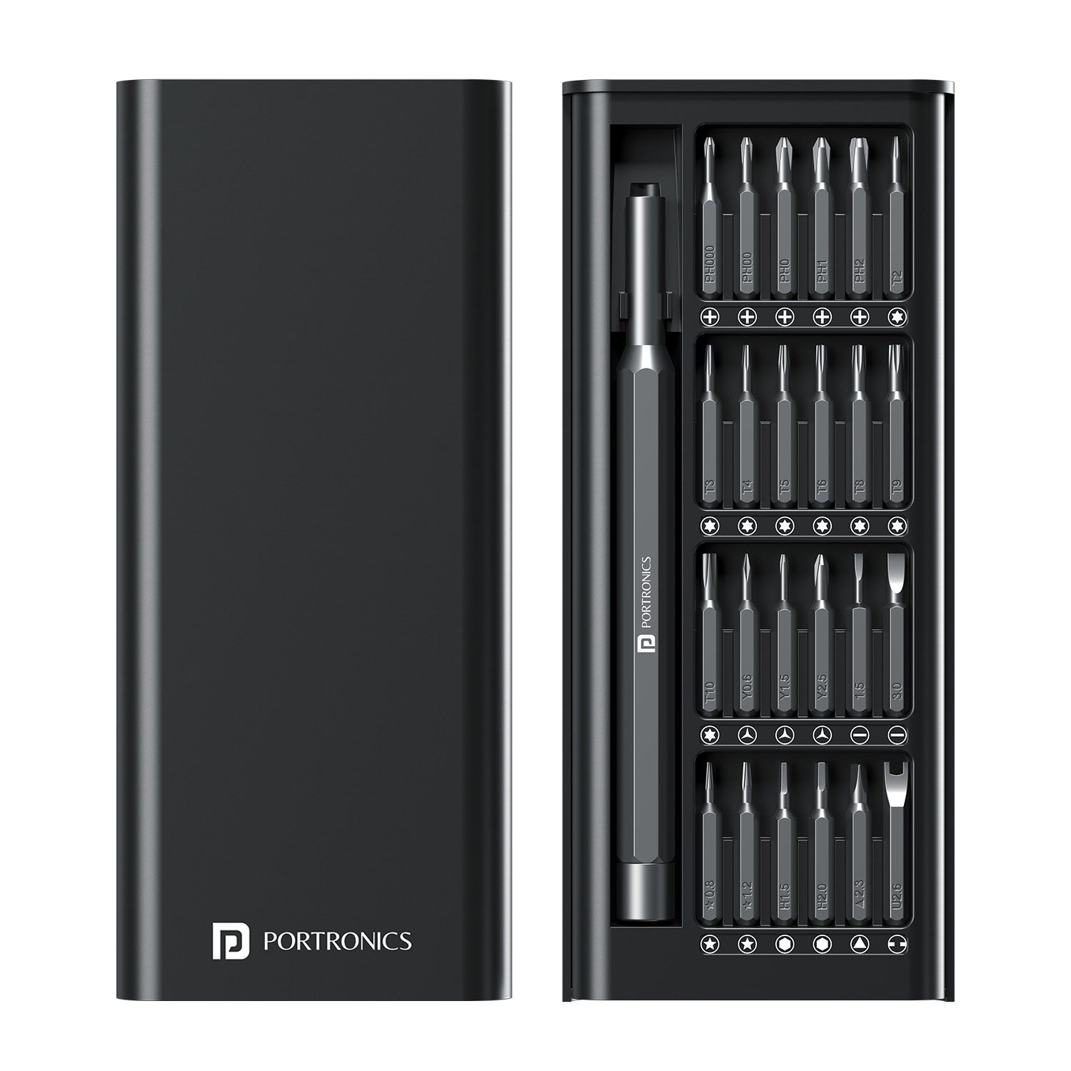 Portronics Bit Box, 24-in-1 Screwdriver Kit,Compact,Durable and Travel-Friendly Tool Kit with a Magnetic Bit Holder