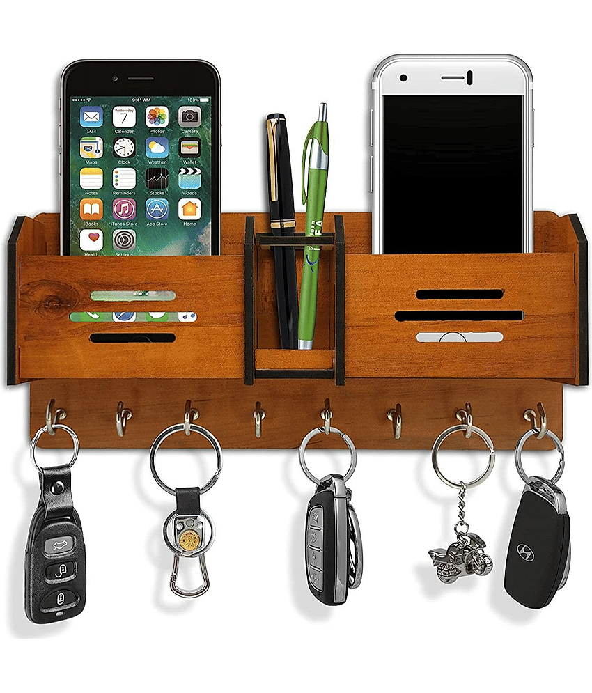 KAAF Brown Wood Key Holder - Pack of 1