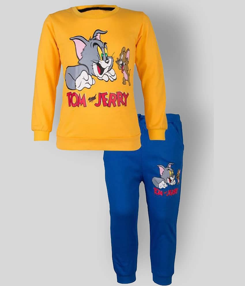 CATCUB Pack of 1 Boys Cotton T-Shirt & Pants Set ( Yellow )