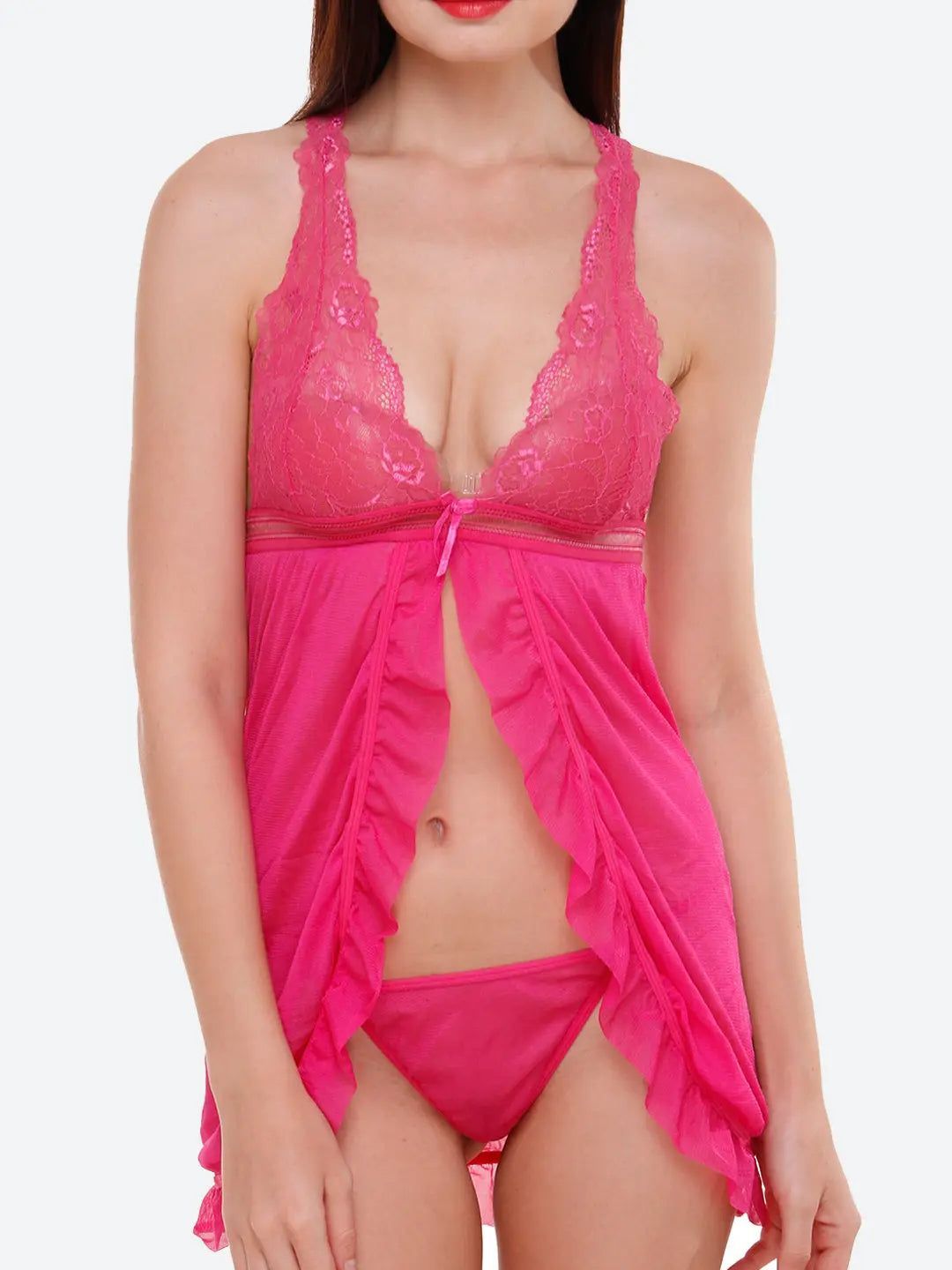 Luxurious Lace Babydoll and Panty Set for Women