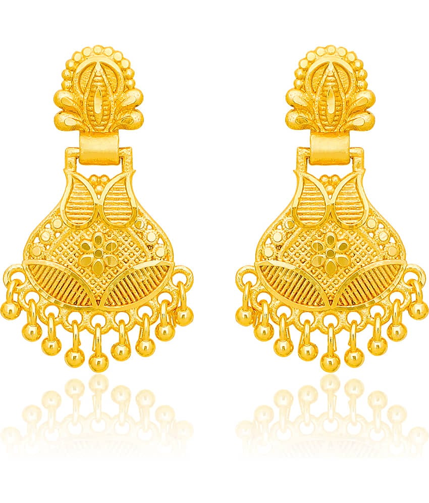 LUV FASHION Golden Chandbalis Earrings ( Pack of 1 )