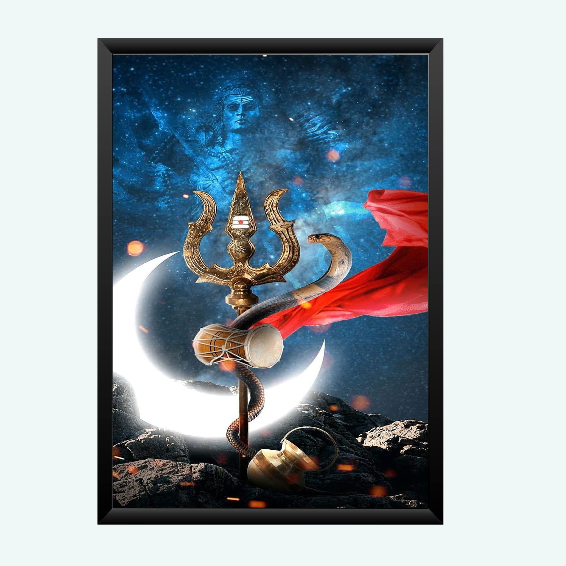 NOKKES Bhagwan Shiv Ji Wall Photo Frame For Puja And Wall Decoration Wall Photo Frame Size 8X12 Inch24