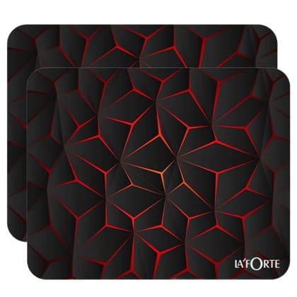 LA'FORTE Computer Laptop Non-Slip Rubber Mousepad Red Black Abstract (3 mm thickness)