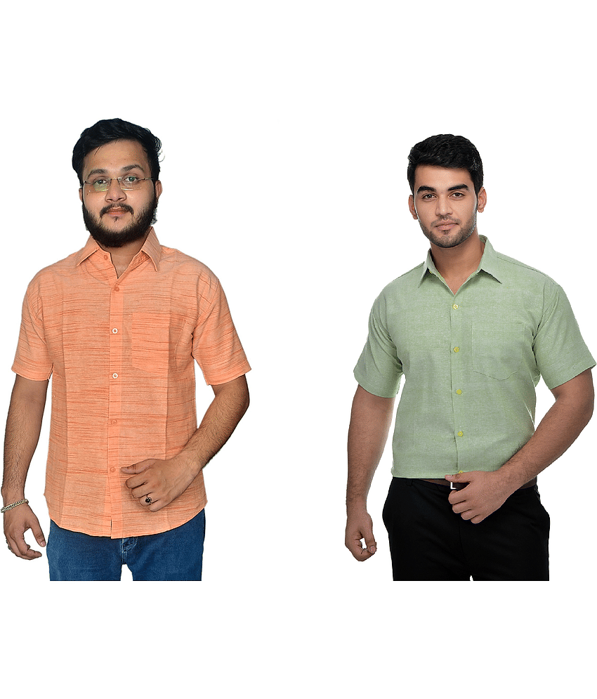 DESHBANDHU DBK Cotton Regular Fit Half Sleeves Men's Formal Shirt - Multi ( Pack of 2 )