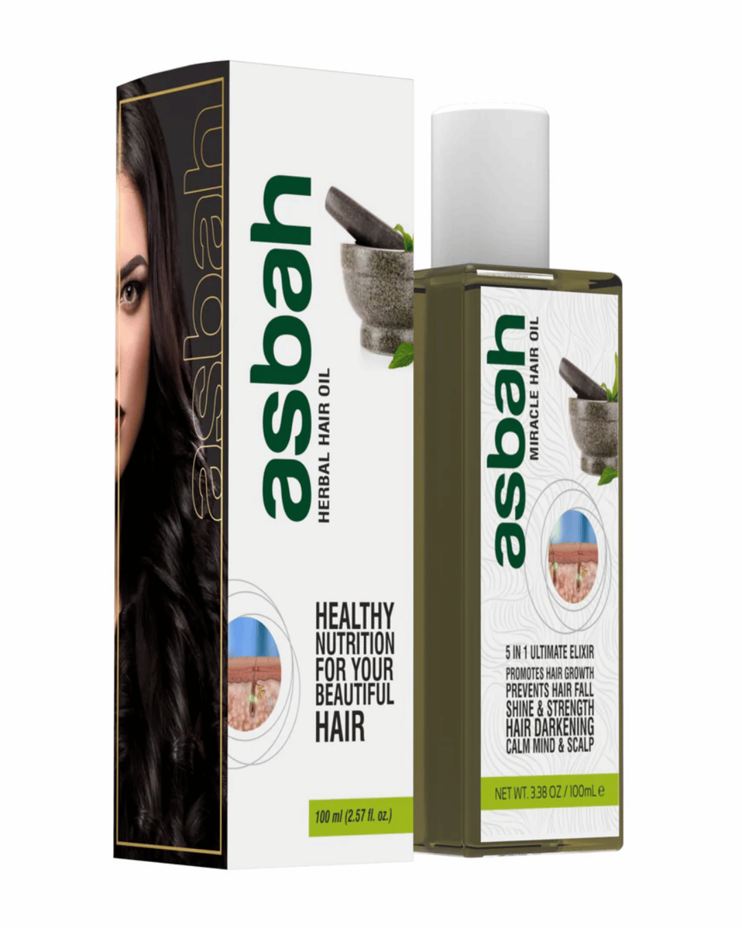 Asbah Herbal Growth Support Hair Oil – Natural Growth & Care