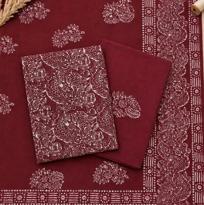 Handcrafted Batik Print 3 Piece Unstitched Cotton Suit set