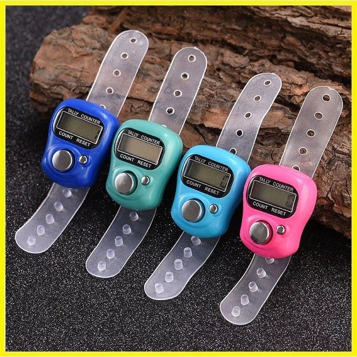 Finger Ring Digital Tally Counter With 4/5-Digit LED Display | Clicker for Jaap Mala & Tasbeeh (Random Color | 3 Pcs)