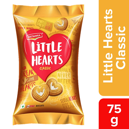 Britannia Little Hearts Biscuits, 75 G Britannia Little Hearts Biscuits, 75 G