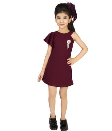Addyvero Cotton Blend A-line For Girls ( Pack of 1 , Maroon )