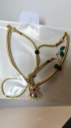 Micro gold polish sari necklace.