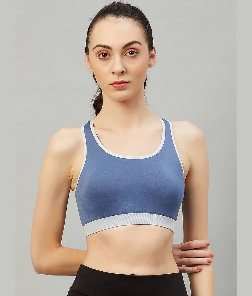C9 Airwear - Blue Nylon Removable Padding Women's Sports Bra ( Pack of 1 )