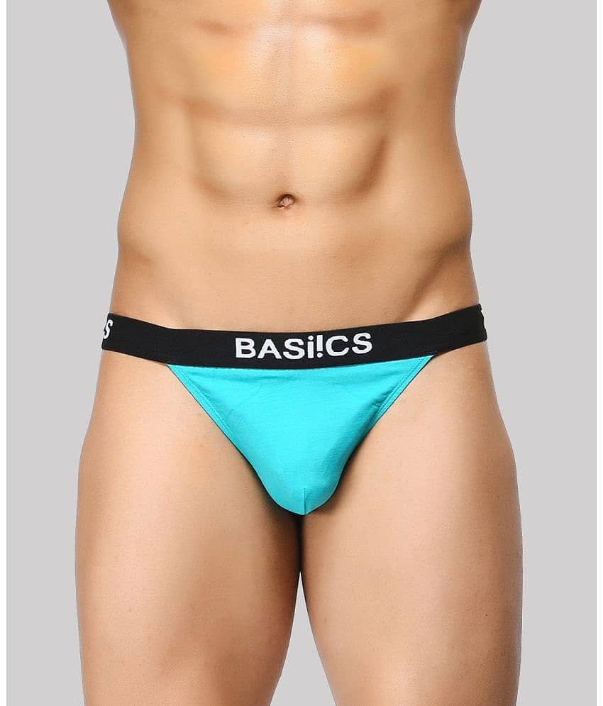BASIICS By La Intimo Pack of 1 Spandex Thongs For Men's ( Turquoise )
