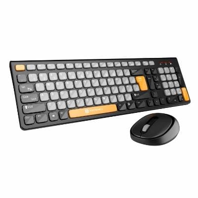 Portronics Key7 Combo Wireless Keyboard & Mouse Set with 2.4 GHz USB Receiver, 10m Working Range, 12 Shortcut Keys, Adjustable DPI, 10 Million Key Life & Click Life for PC, Laptop, Mac