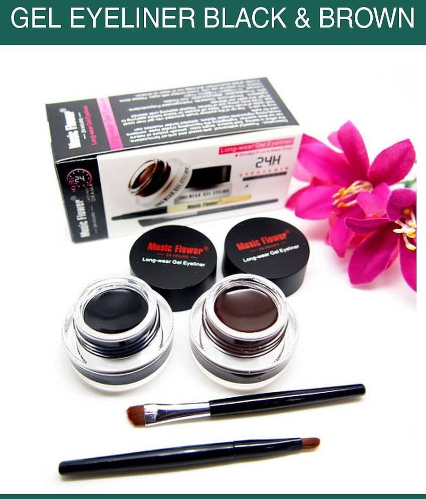 Music Flower Gel Eyeliner Black & Brown 6
