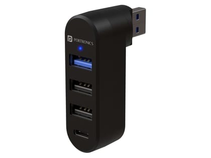 Portronics MPort Spin 4-IN-1, Type-C, USB 3.0, 2xUSB 2.0, Rotating USB Plug Portronics MPort Spin 4-IN-1, Type-C, USB 3.0, 2xUSB 2.0, Rotating USB Plug