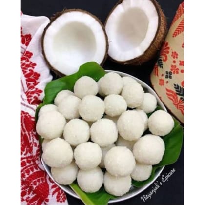 Narkel Naru (Coconut Ladoo) - 250 gm - One pack of assorted coconut sweets