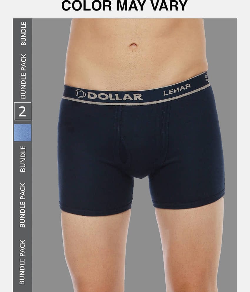 Dollar Lehar Mens Combed Cotton Trunk - Pack of 2 - (Colour May Vary)