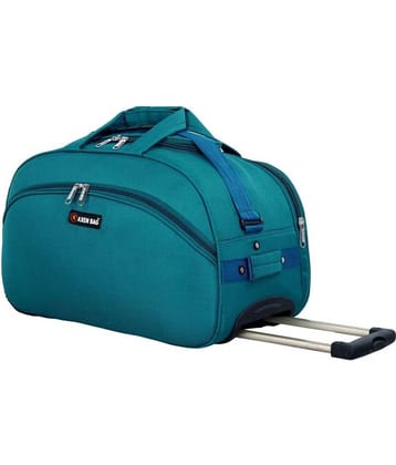 AXEN BAGS - Sky Blue Polyester Duffle Trolley