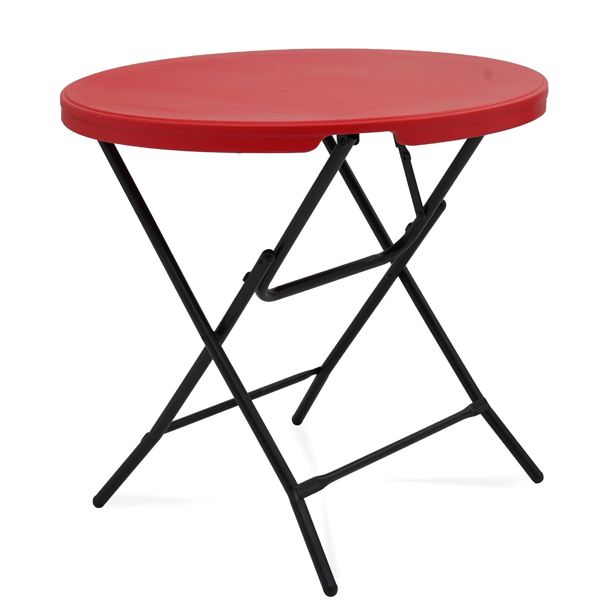 Supreme Furniture Bistro Foldable, Round Plastic Table, Suitable for Study, Office, Work from Home, School, Living Room, Dining, Restaurant, Cafeteria, Resort, Indoor & Outdoor