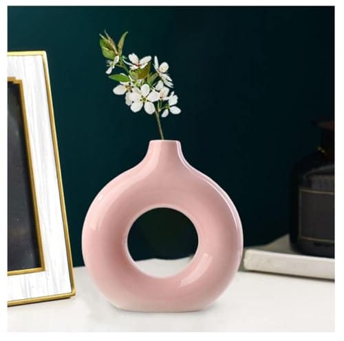 Vase, White Flower Vase for Pampas Grass & Dried Flowers, Modern Home & Office Centerpiece, Elegant Gift Vase
