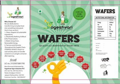 Yogeshwari Potato Wafers (16g) | Crispy & Natural | Ready-to-Eat Snack