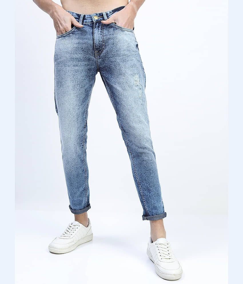 Ketch Slim Fit Cuffed Hem Men's Jeans - Blue ( Pack of 1 )