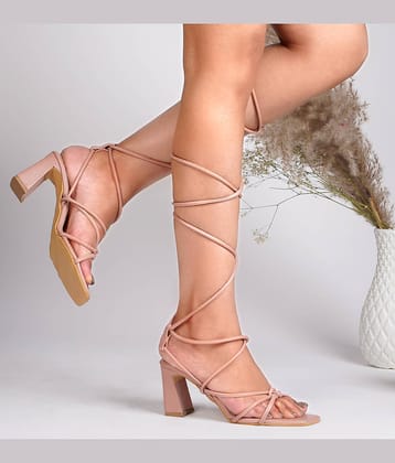 JM Looks Peach Women's Sandal Heels