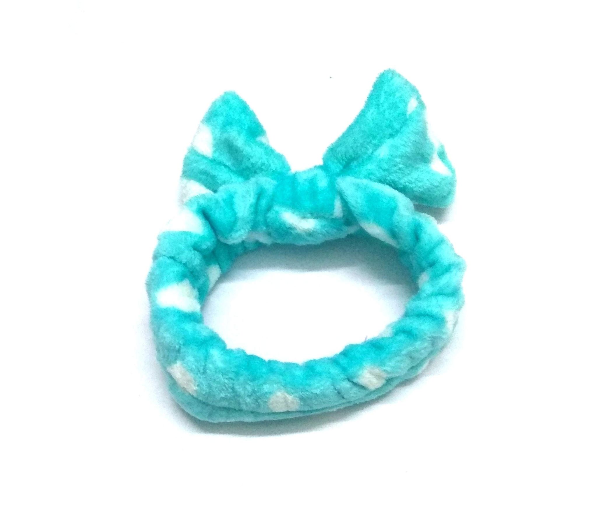 Nawani Facial Spa Makeup Cleansing Cute Bow Velvet Elastic Headband